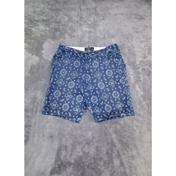 Abercrombie & Fitch Other - Abercrombie & Fitch Sz 31 Blue Hawaiian Flat Front Shorts Casual Mens Stretch